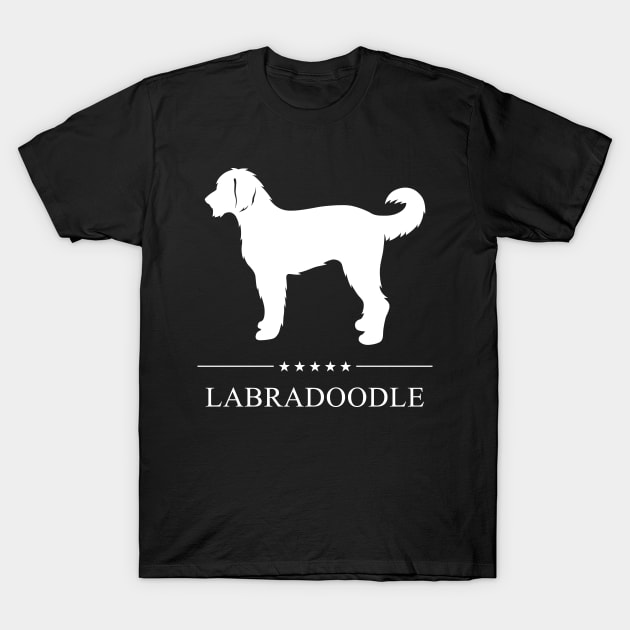 Labradoodle Dog White Silhouette T-Shirt by millersye